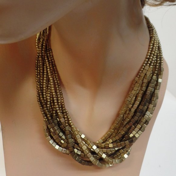 Chico's Goldtone Multi Strand Necklace Adj 20" - Picture 4 of 9